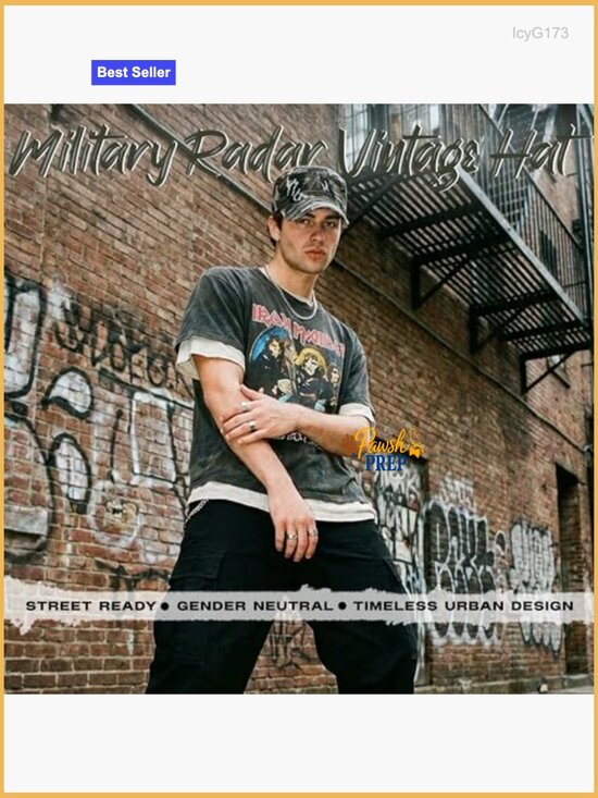 Distressed Military Baseball Cap - Cotton Adjustable Short Brim Hat main image 6
